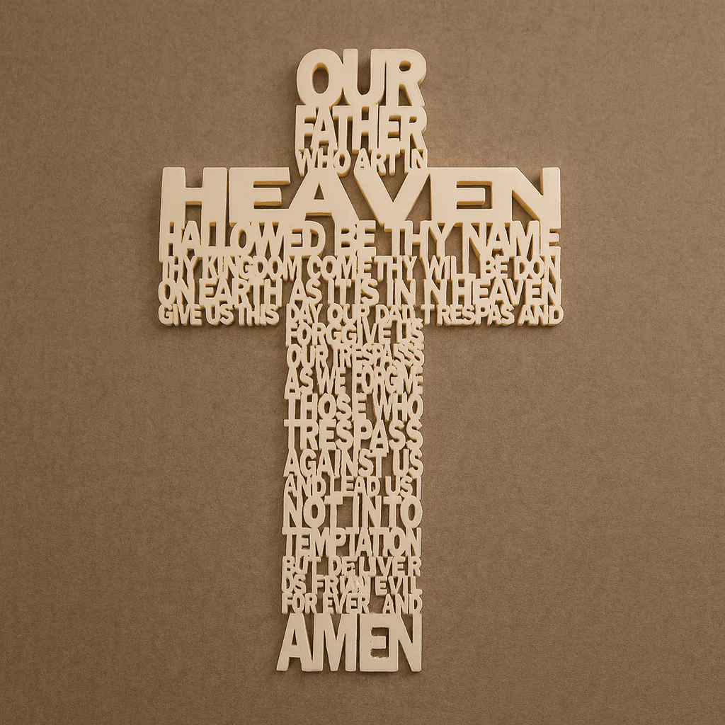 Wooden Cross Wall Décor – Jesus Carved Design