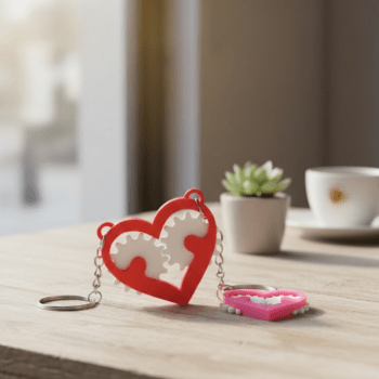 Heart Gear Keychain(Set of 2)