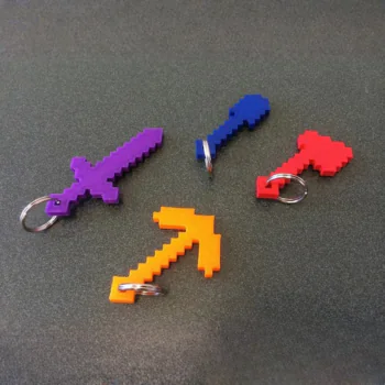 Minecraft Tools with Keychain Hole(Set of 4)
